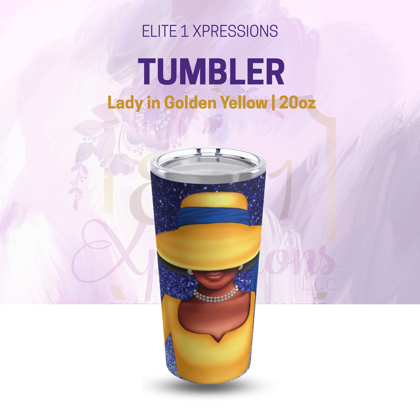 Lady in Golden Yellow Tumbler 20oz