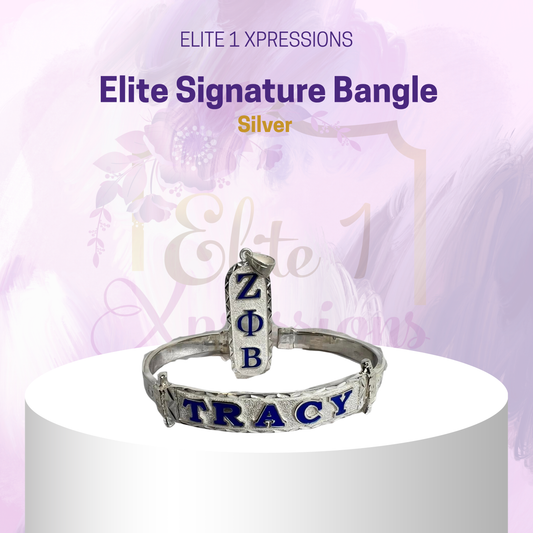 Elite Signature 2 Piece (Bangle & Cartouch) Jewelry Set ~ Zeta Phi Beta
