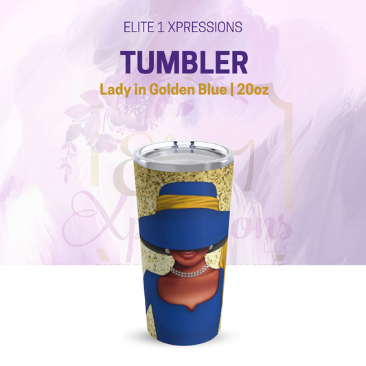 Lady in Golden Blue Tumbler 20oz