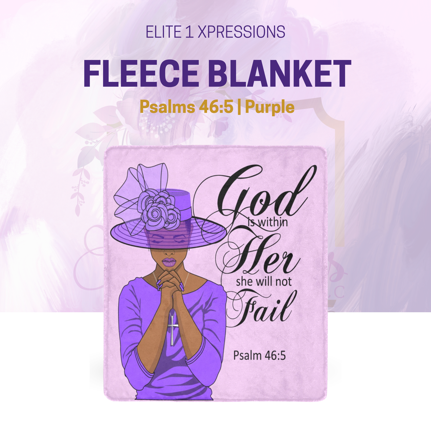 Fleece ~Psalms 46:5 Ultra Soft Blanket (Purple)