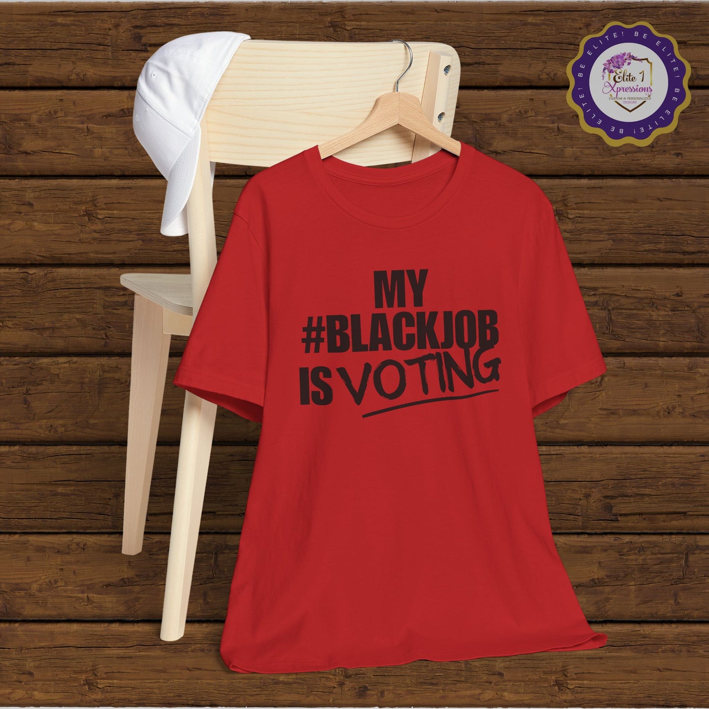 My Black Job is Voting (Black Letters) ~ Unisex Jersey Short Sleeve Tee