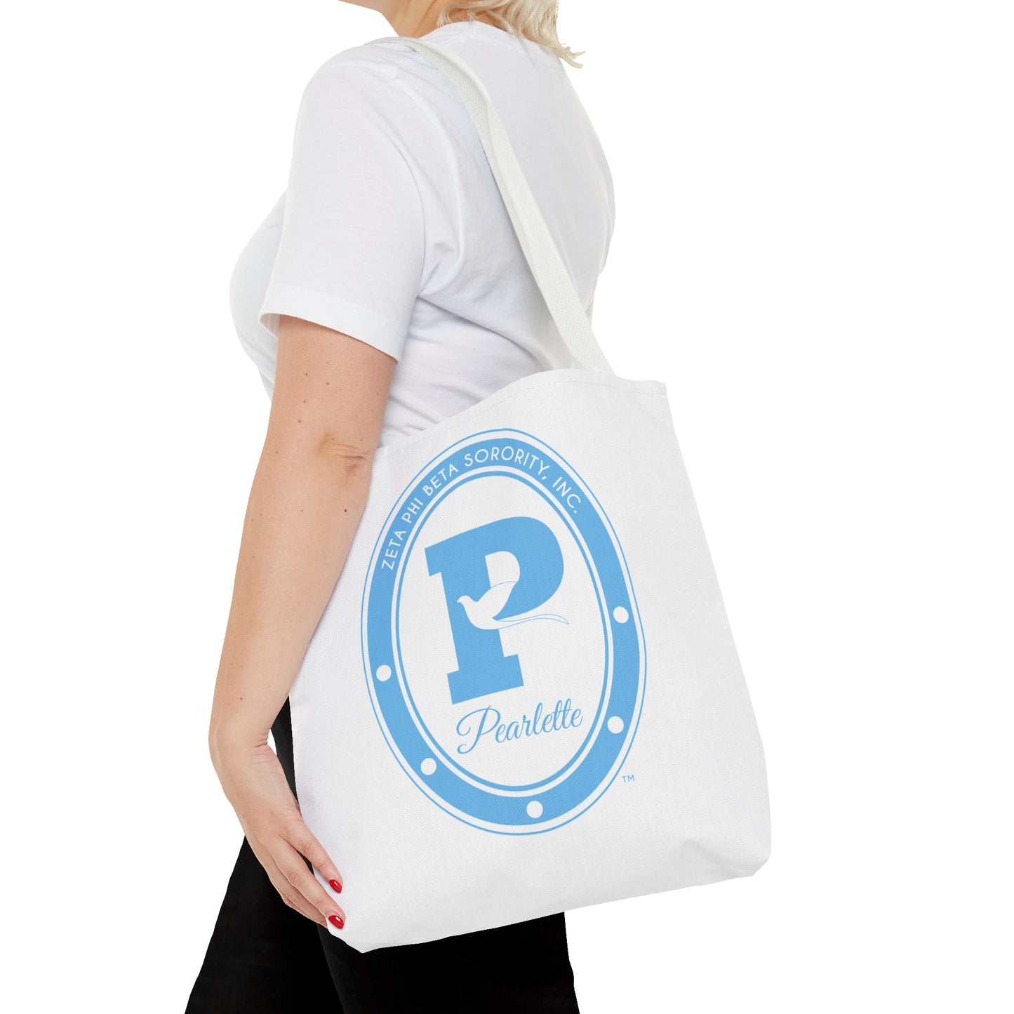 Pearlette | Zeta Phi Beta Pearlette | V1 White Tote Bag