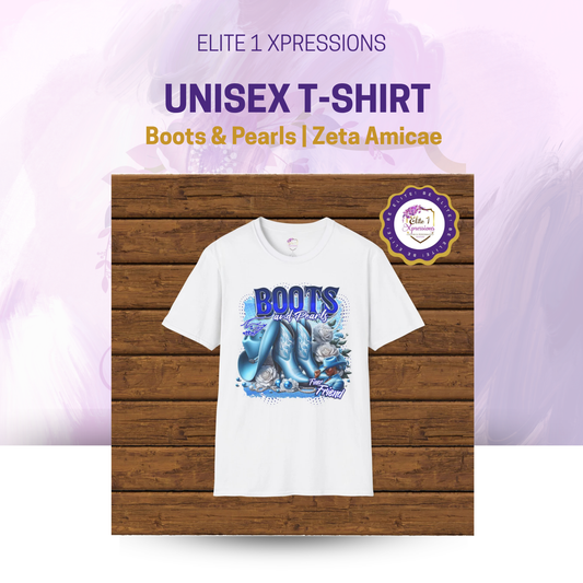 Boots & Pearls Unisex Tshirt ~ Zeta Amicae