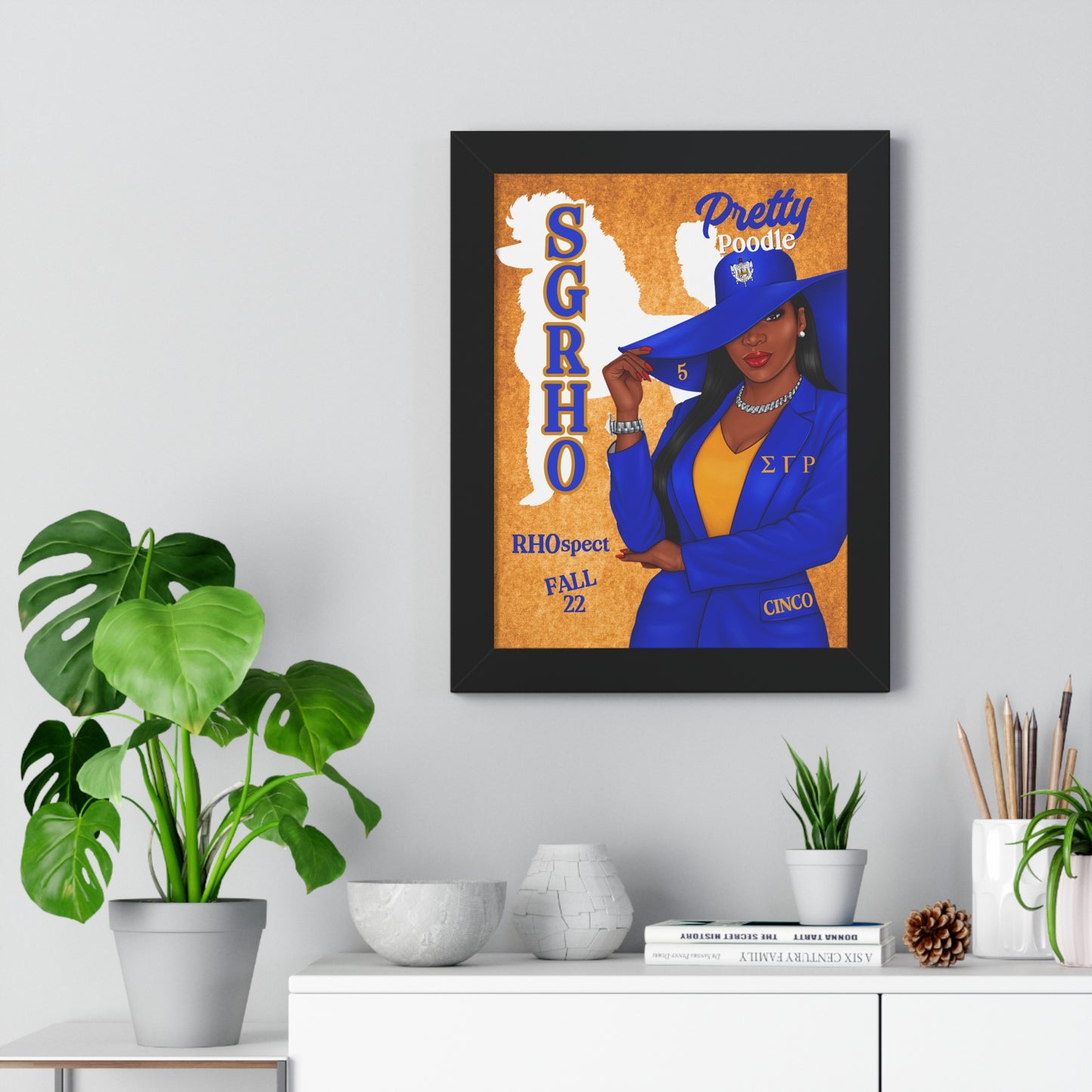 💙💛 Sigma Gamma Rho Inspired Framed Vertical Poster