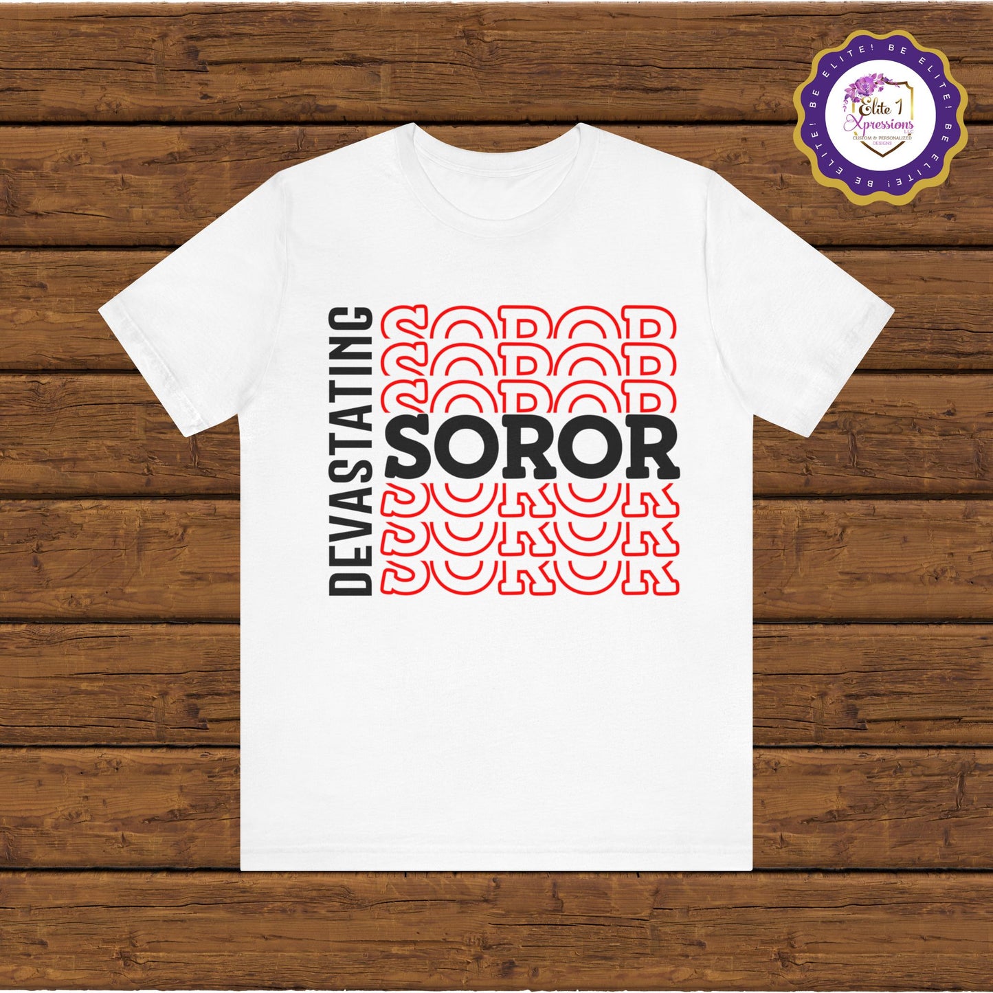 Soror Stacked "Devastating"~ Unisex Jersey Short Sleeve Tee