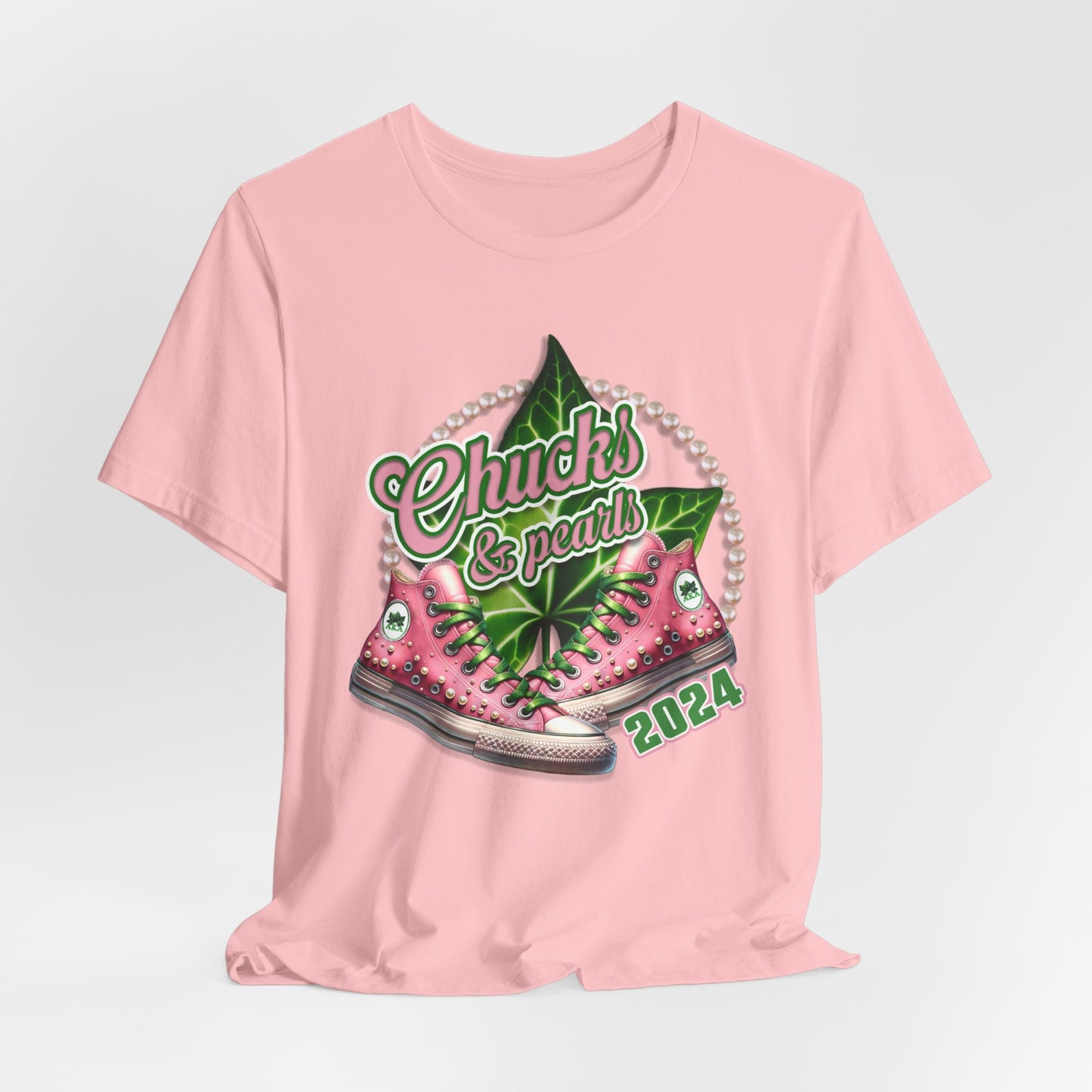 Chucks & Pearls 2024 (Pink & Green) ~ Unisex Jersey Short Sleeve Tee