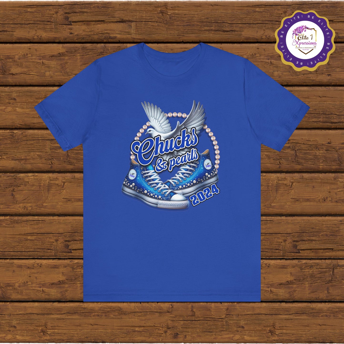 Chucks & Pearls 2024 (Blue & Gold) ~ Unisex Jersey Short Sleeve Tee