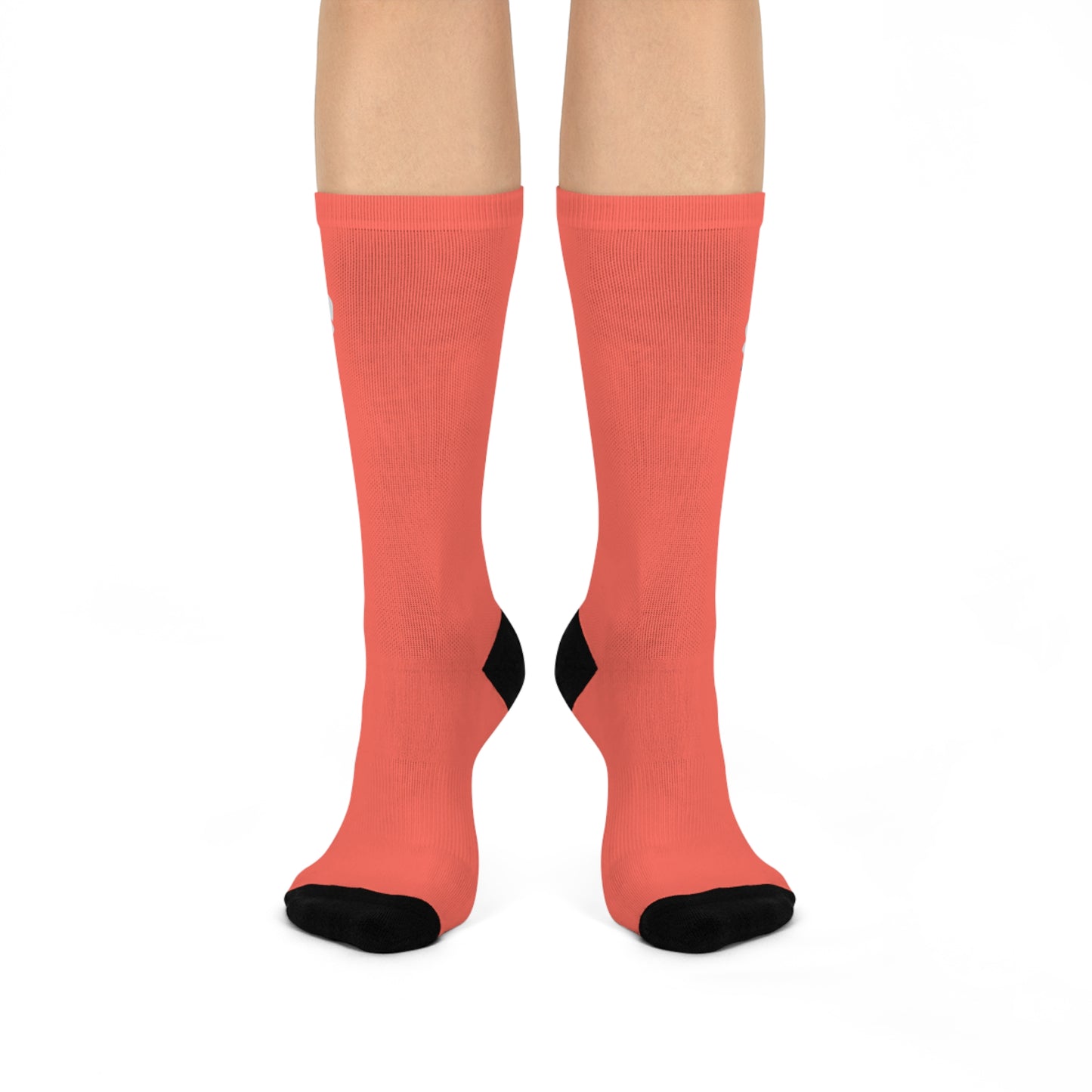 Theta Alpha Mu Cushioned Crew Socks (Coral)