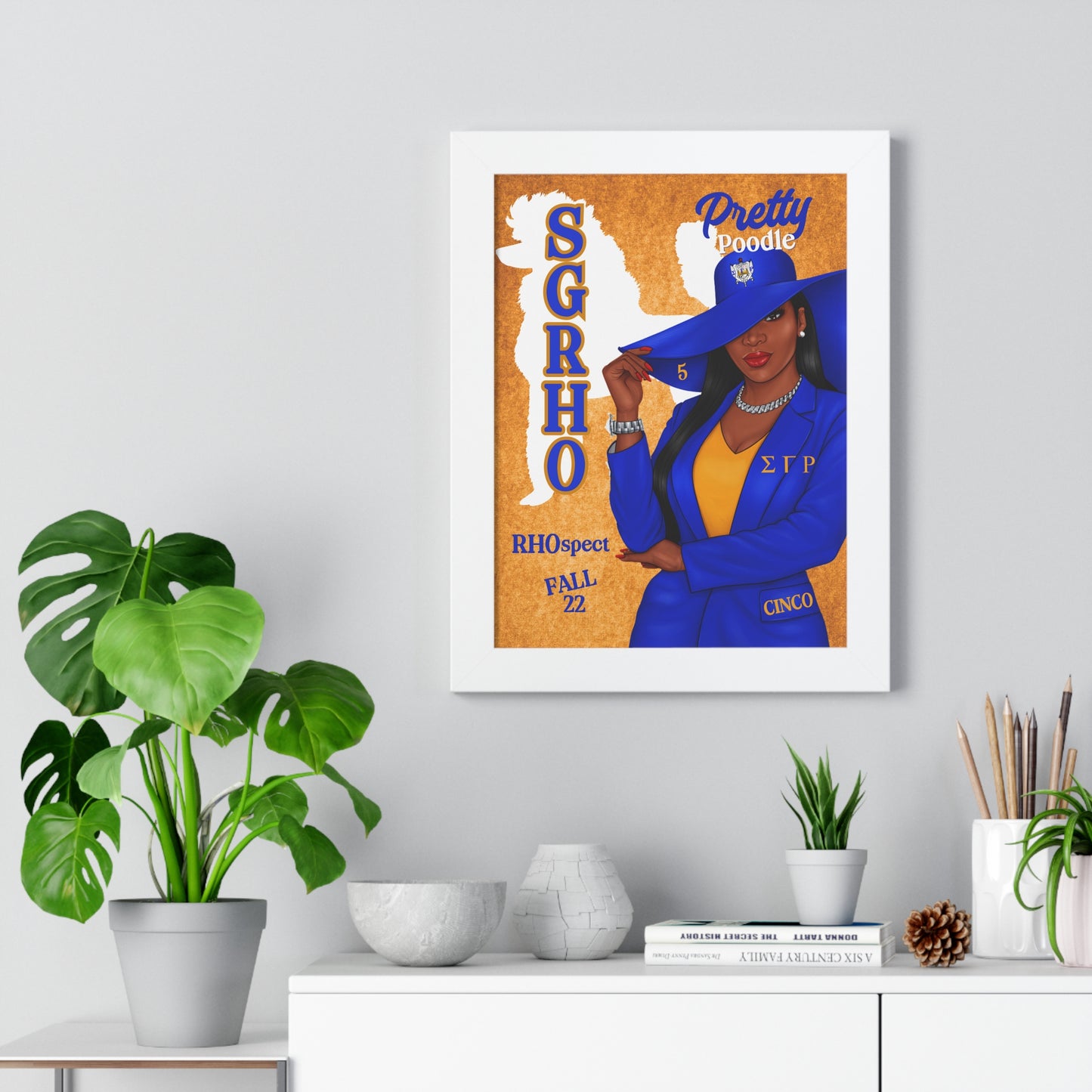 💙💛 Sigma Gamma Rho Inspired Framed Vertical Poster