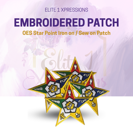 OES Star Point Iron on / Sew on Patch, Embroidered Patch