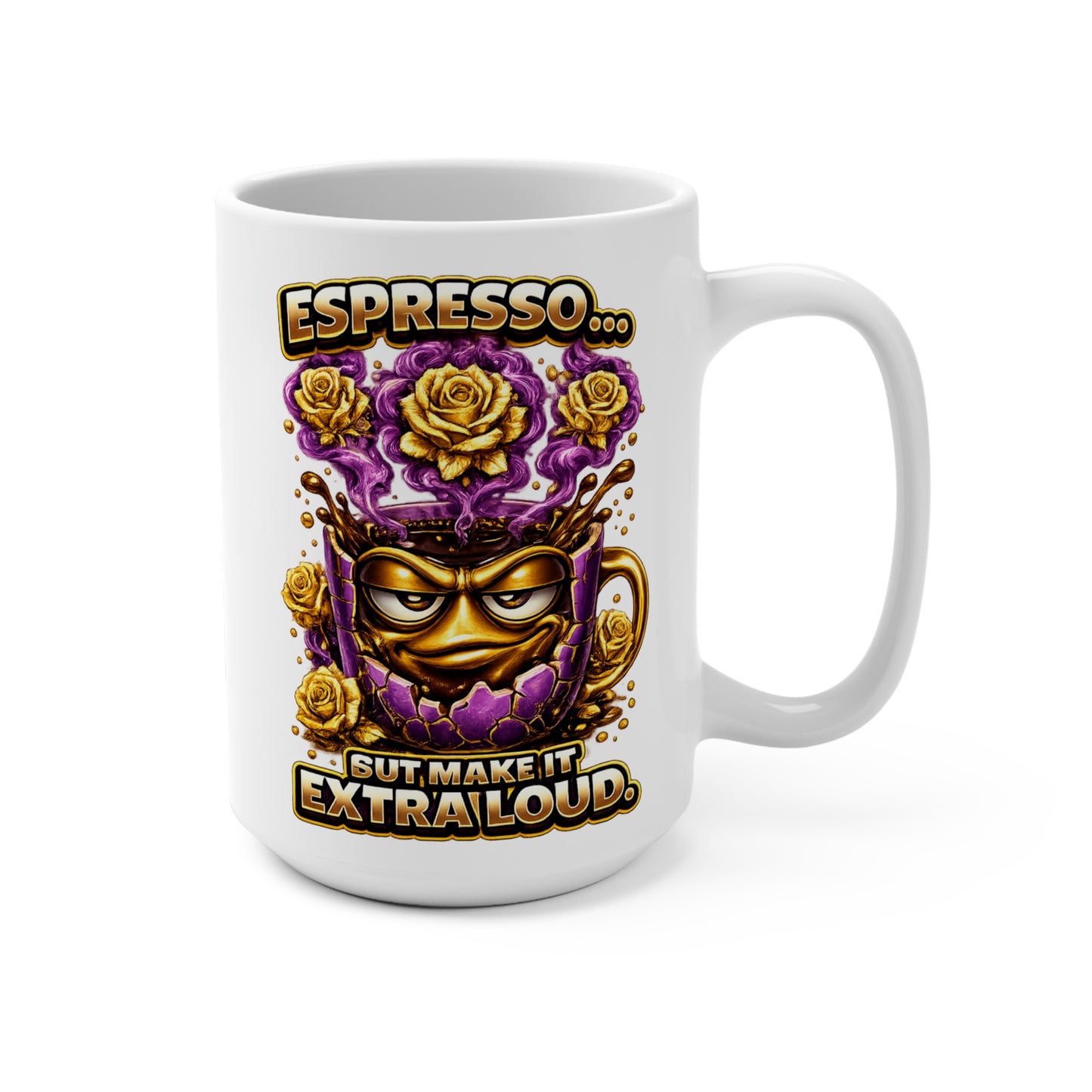 Expresso Mug (Purple) | 15oz Ceramic Coffee Cup