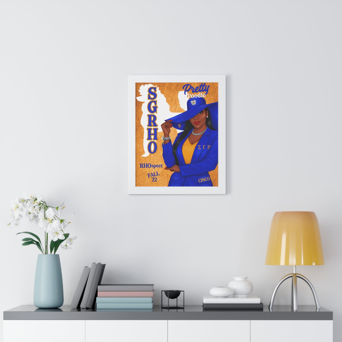 💙💛 Sigma Gamma Rho Inspired Framed Vertical Poster