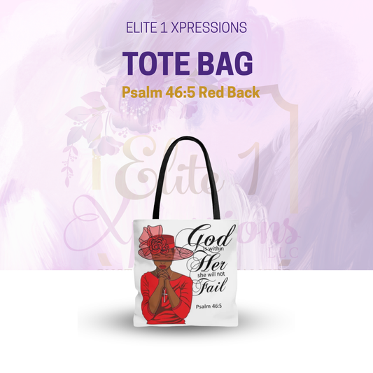 Psalm 46:5 Tote Bag - Red Back