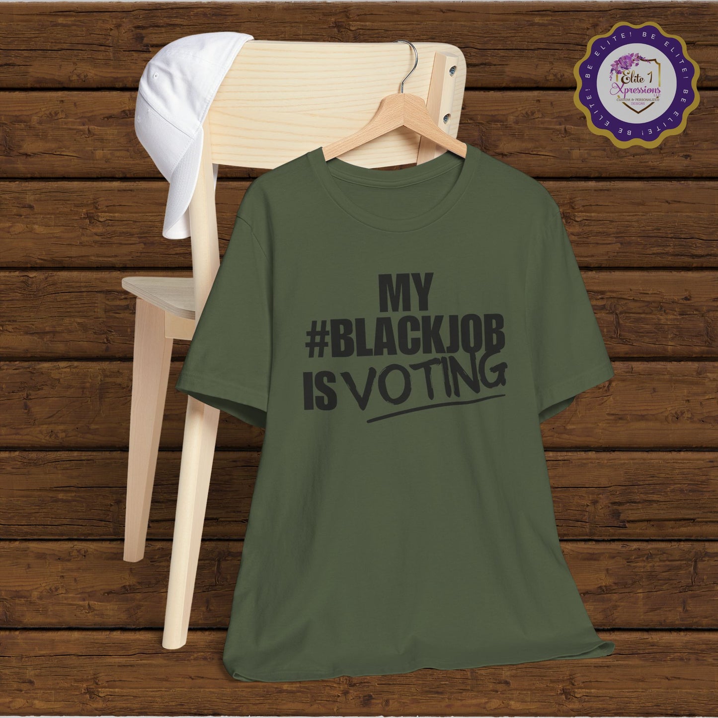 My Black Job is Voting (Black Letters) ~ Unisex Jersey Short Sleeve Tee