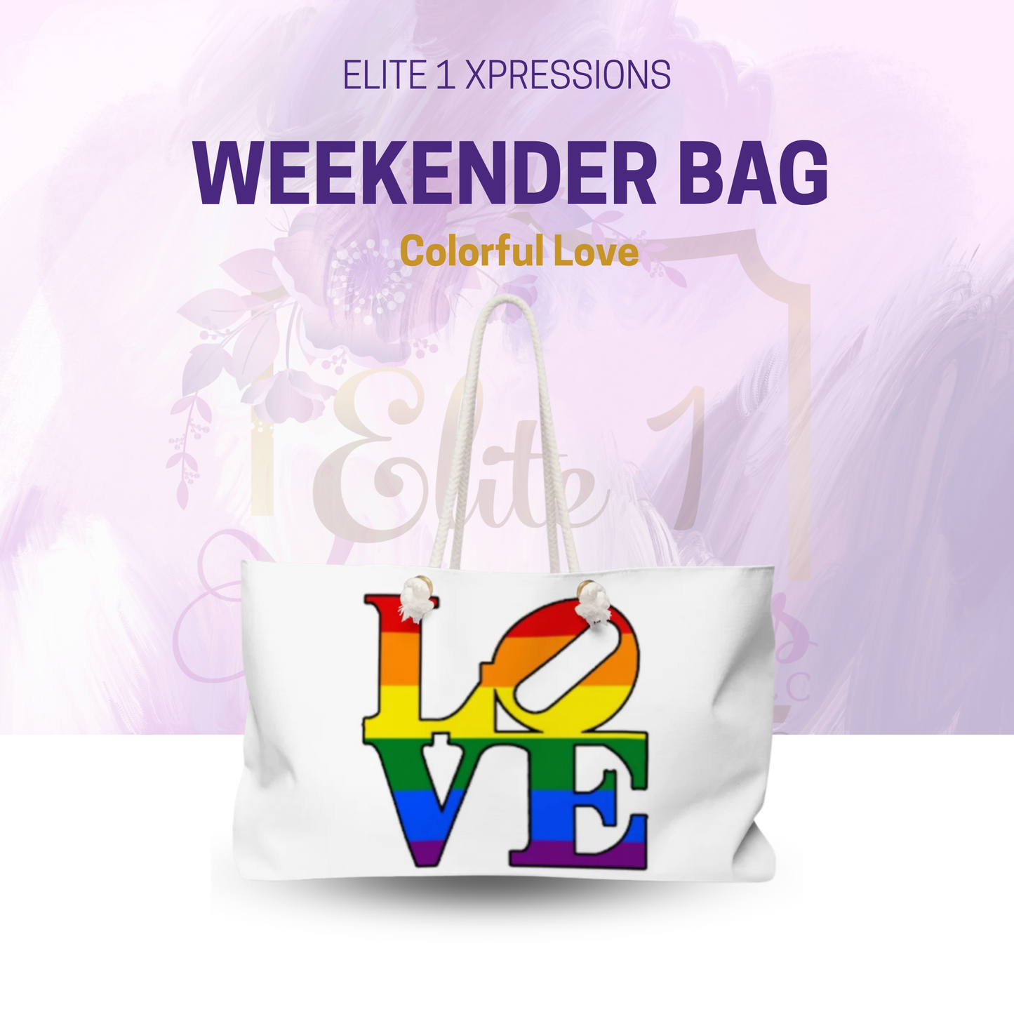 Colorful Love Weekender Bag
