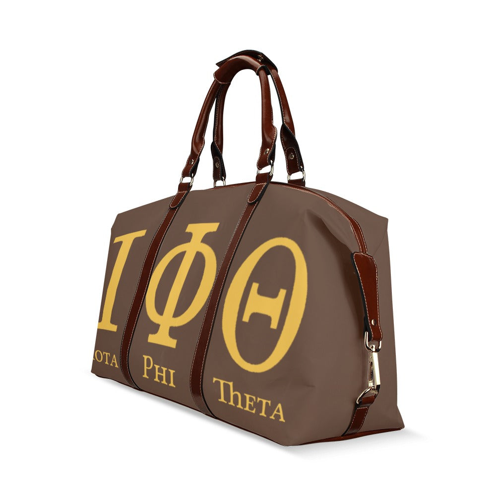 Iota Phi Theta (Brown) Travel Bag - Brown Handle