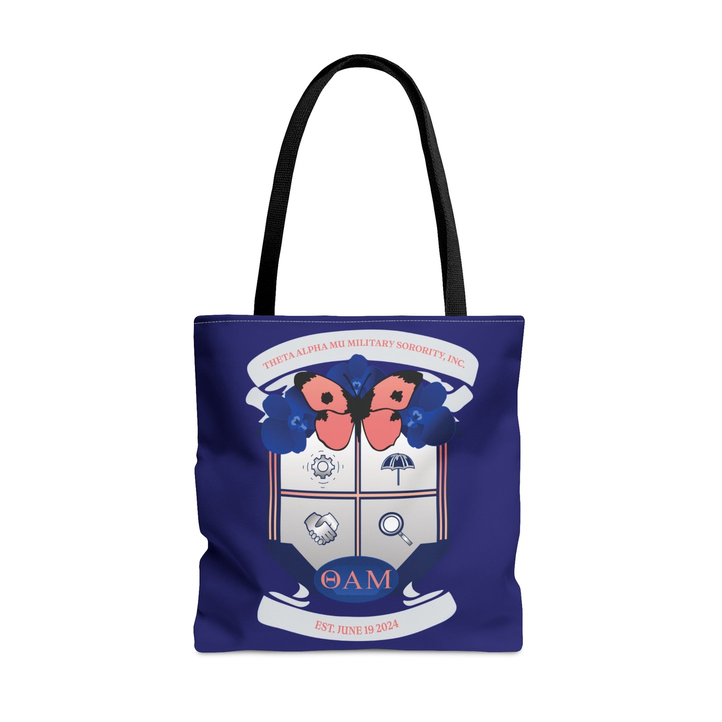 Theta Alpha Mu Military Sorority Tote Bag (Navy Blue)