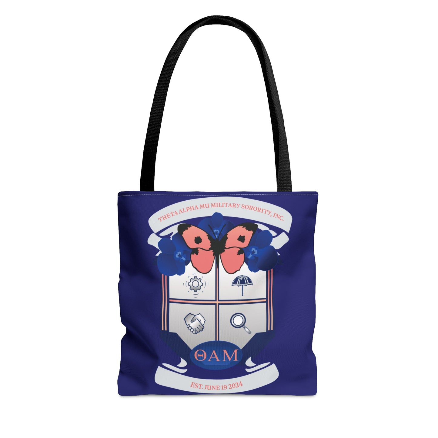 Theta Alpha Mu Military Sorority Tote Bag (Navy Blue)