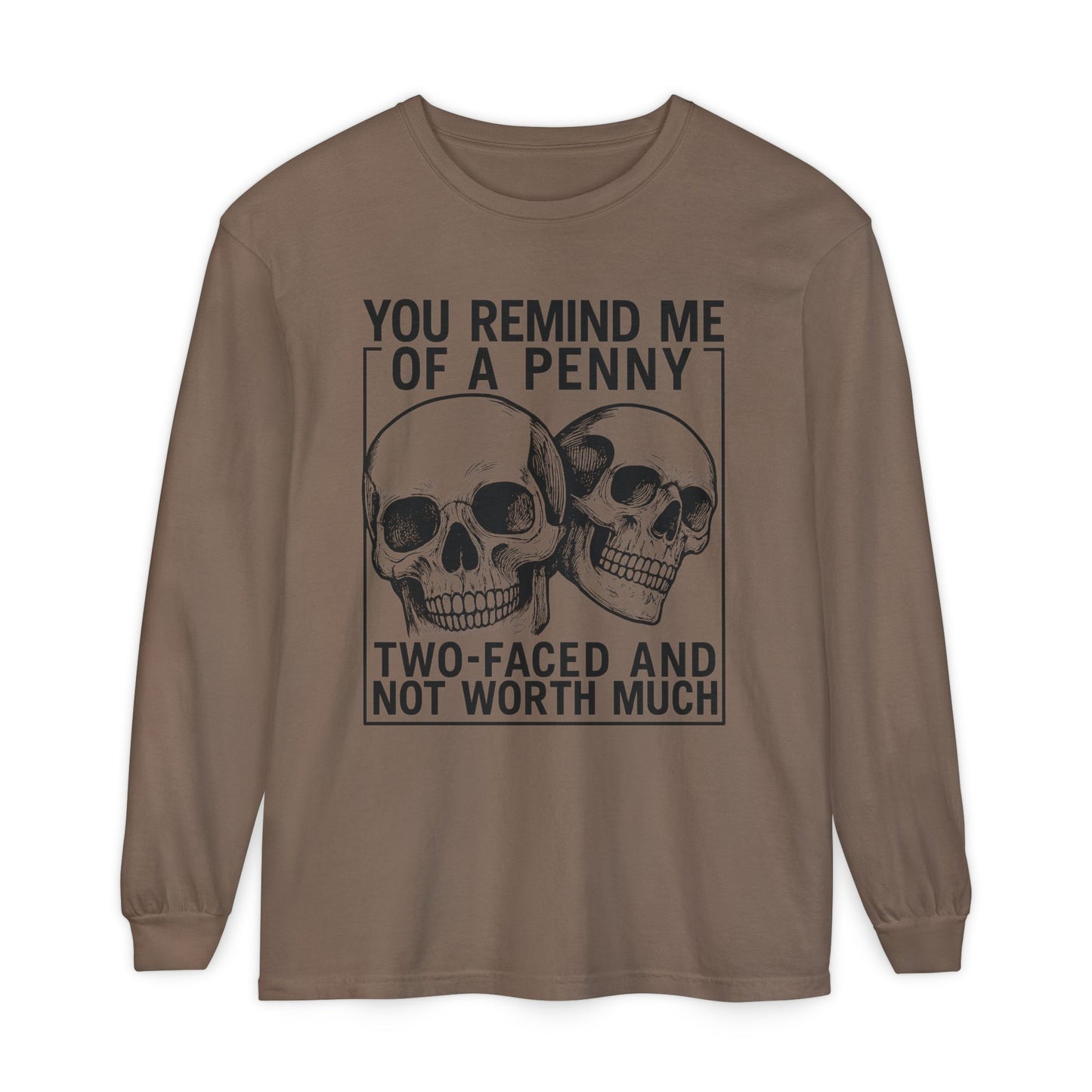Unisex Long Sleeve Skull T-Shirt