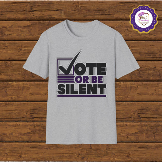 Vote or Be Silent (Black, Grey & Purple) ~ Short Sleeve Tee