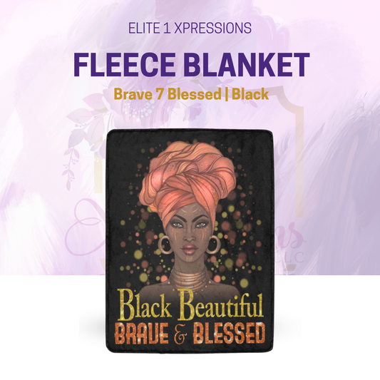 Fleece ~ Brave 7 Blessed Ultra Soft Blanket (Black)