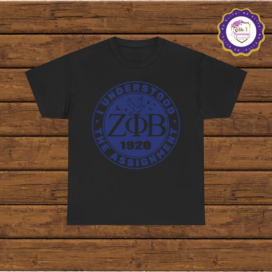 Zeta Phi Beta "I Understood the Assignment" T-Shirt (Black)