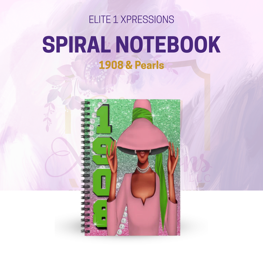 1908 & Pearls Spiral Notebook