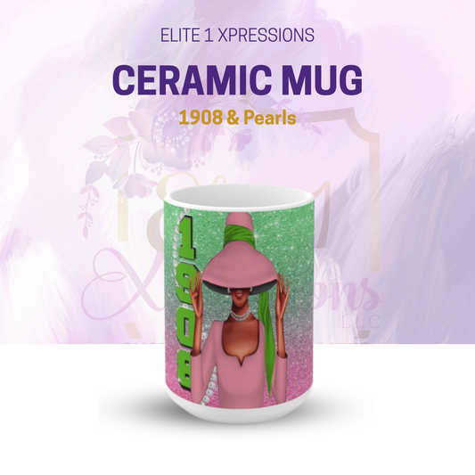 1908 & Pearls Ceramic Mug