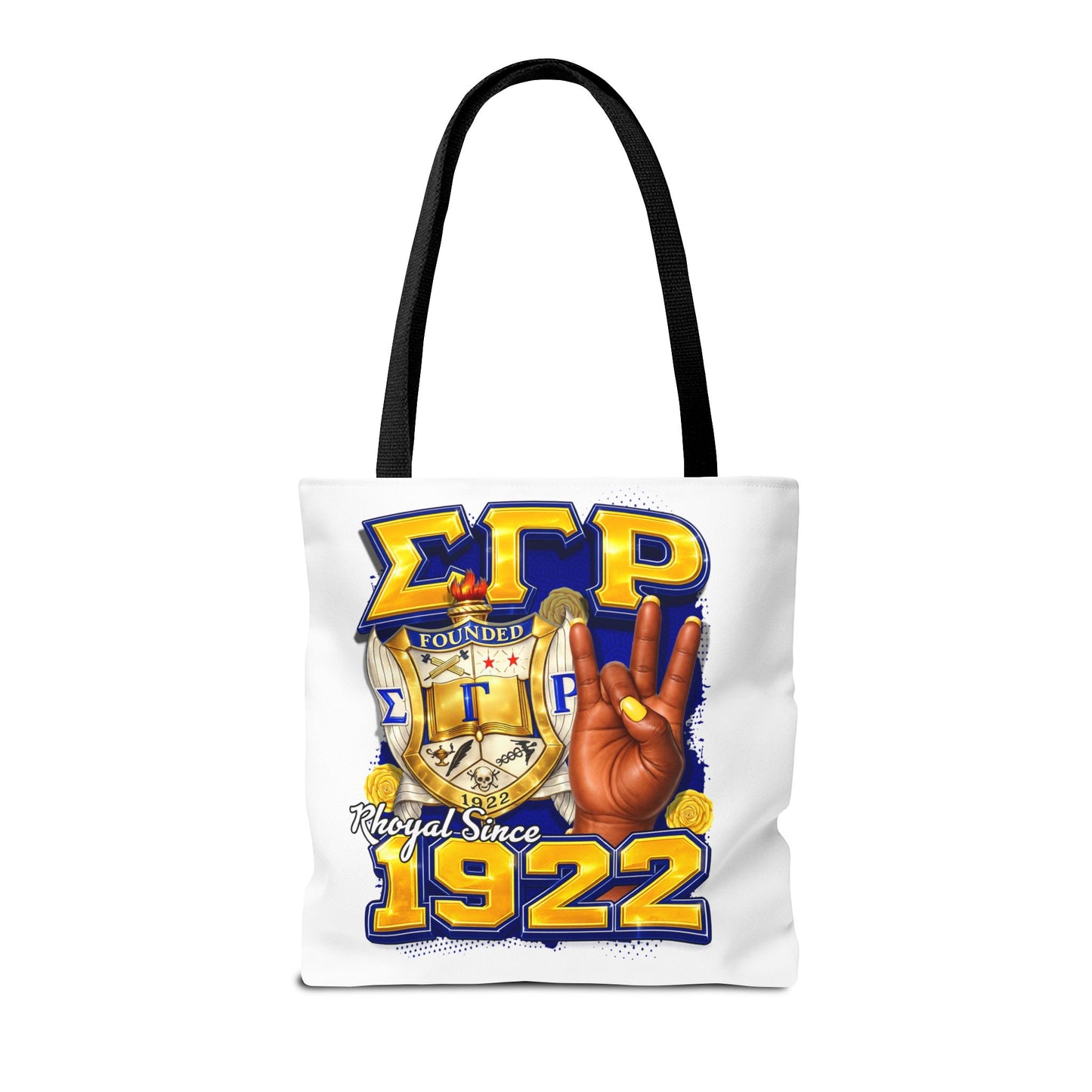 SGRHO I 1920 I Crest Pearl Hand Tote Bag | Sigma Gamma Rho Sorority Design (White)
