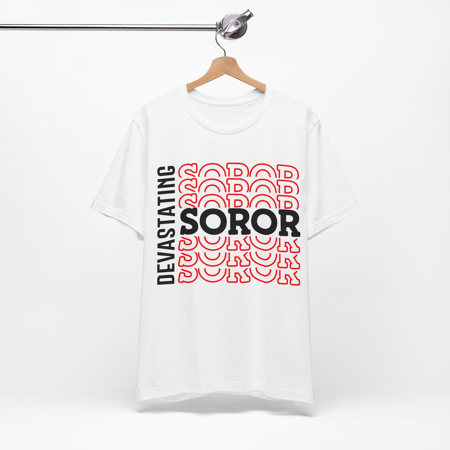 Soror Stacked "Devastating"~ Unisex Jersey Short Sleeve Tee