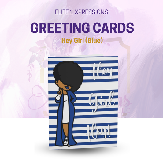 Hey Girl (Blue) Greeting cards (8,16, 24 pcs)