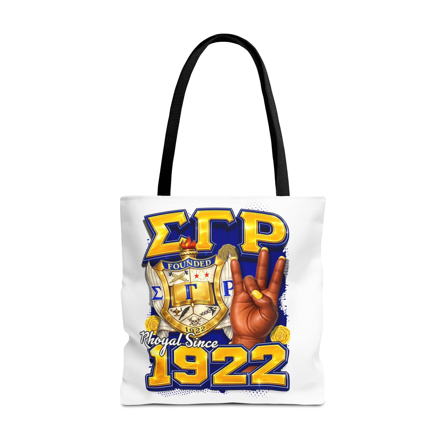 SGRHO I 1920 I Crest Pearl Hand Tote Bag | Sigma Gamma Rho Sorority Design (White)