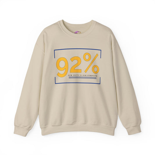 92% Women Crewneck Sweatshirt (Blue & Yellow)