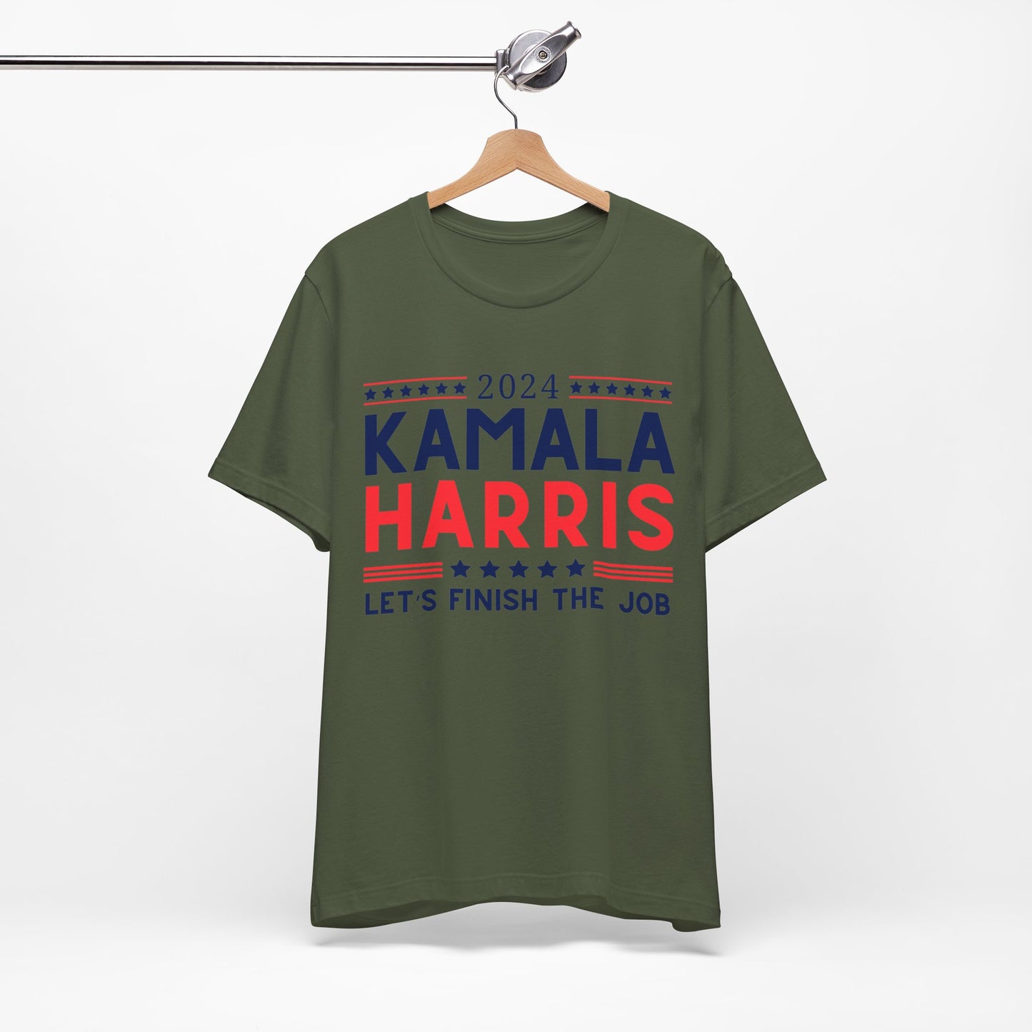 Kamala Harris "Let's Finish the Job" v2 ~ Unisex Jersey Short Sleeve Tee