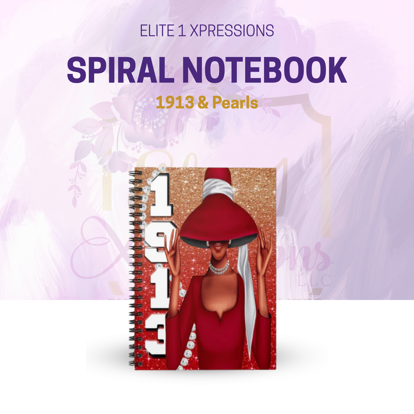 1913 & Pearls Spiral Notebook