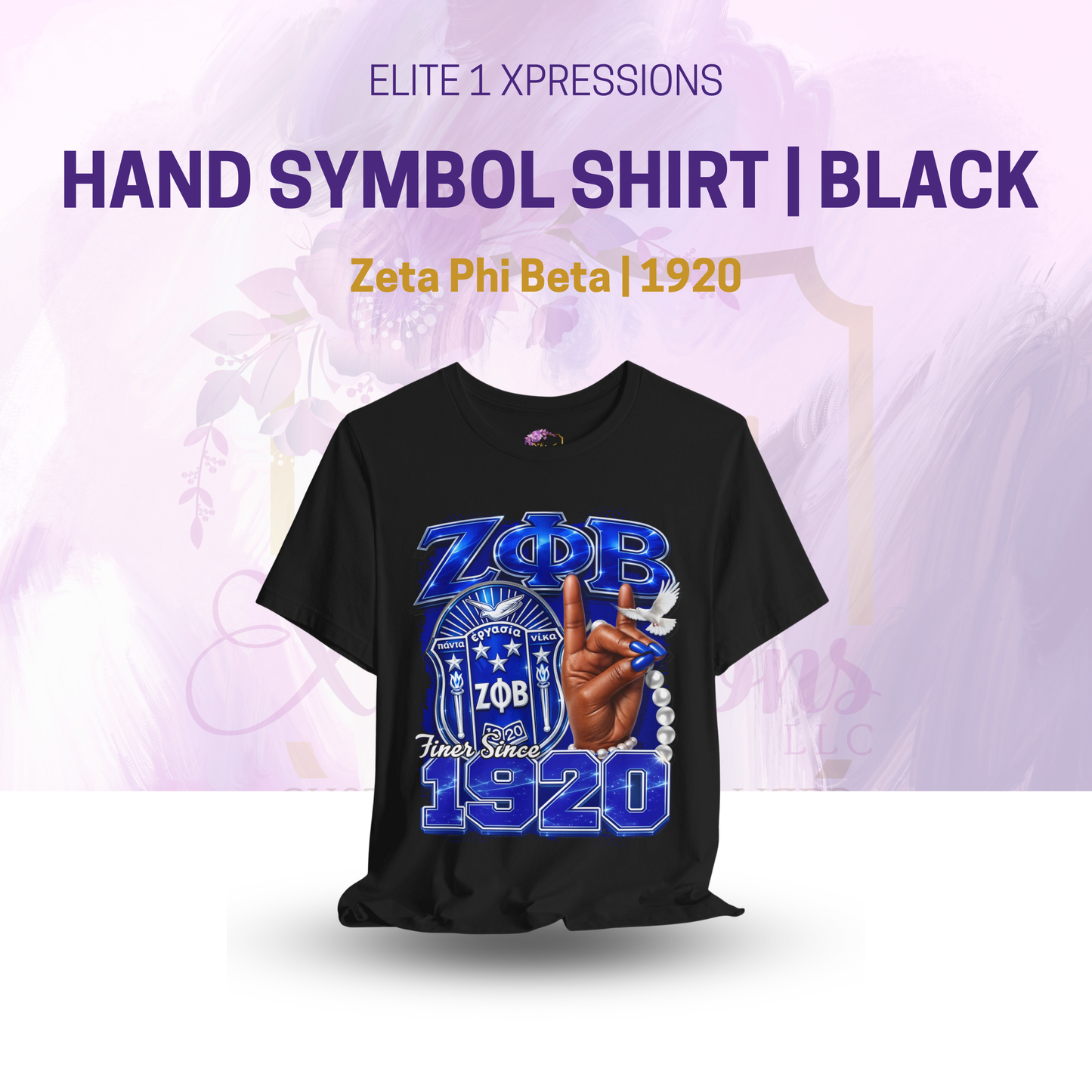 Zeta Phi Beta | 1920 I Greek Letters Hand Symbol Shirt