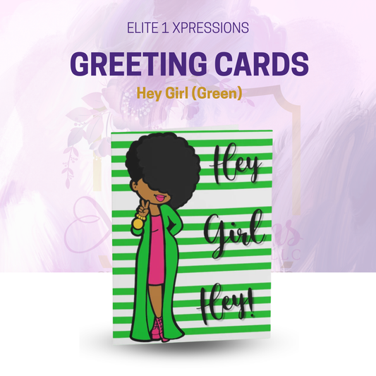 Hey Girl (Green) Greeting cards (8, 16, 24 pcs)