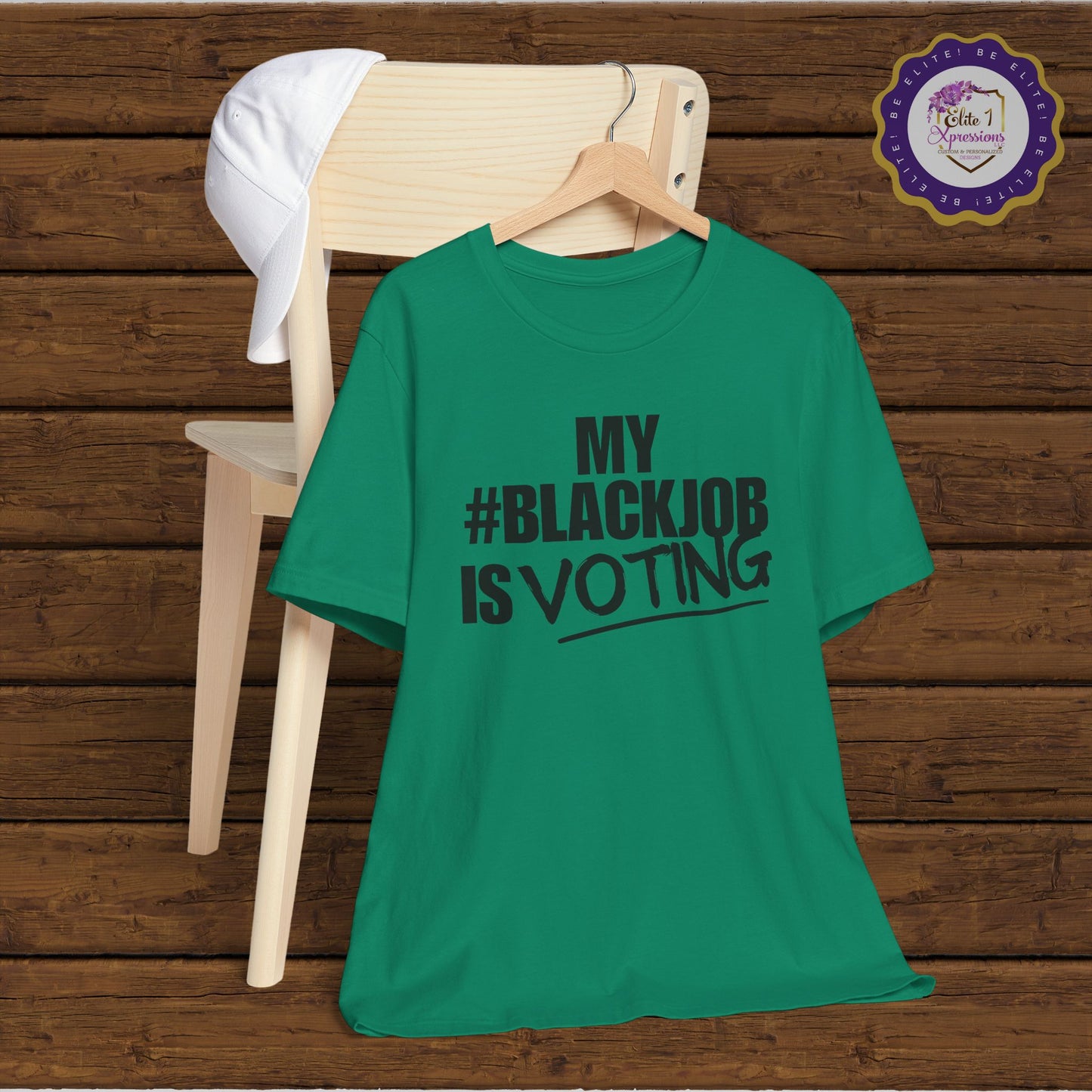 My Black Job is Voting (Black Letters) ~ Unisex Jersey Short Sleeve Tee