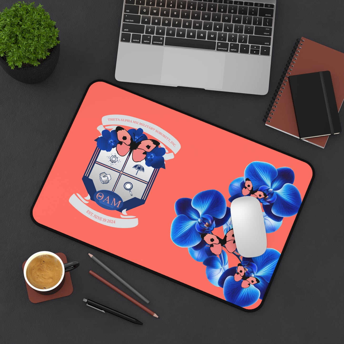 Theta Alpha Mu Desk Mat (Coral)