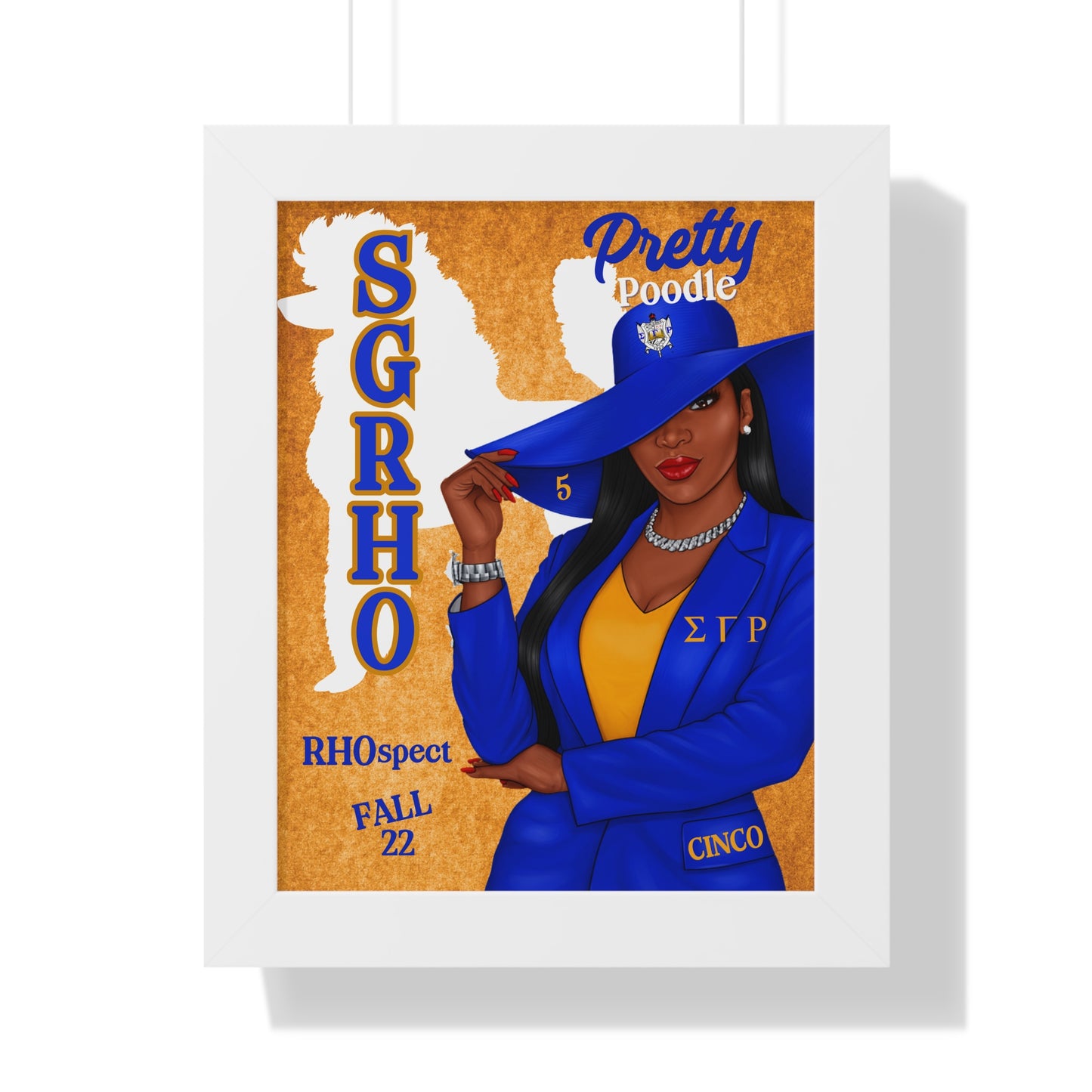 💙💛 Sigma Gamma Rho Inspired Framed Vertical Poster