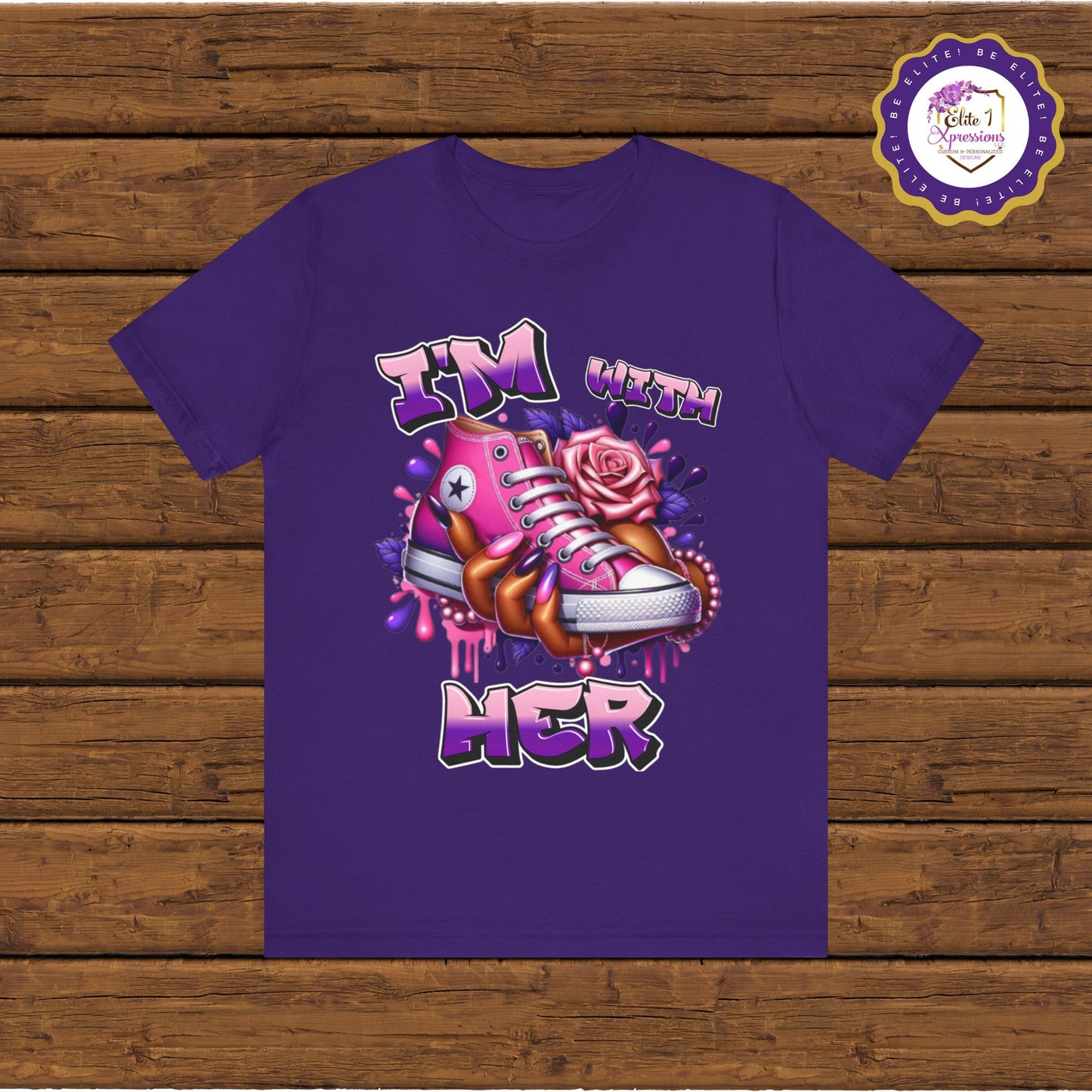 I'm with HER (Pink & Purple) ~ Unisex Jersey Short Sleeve Tee