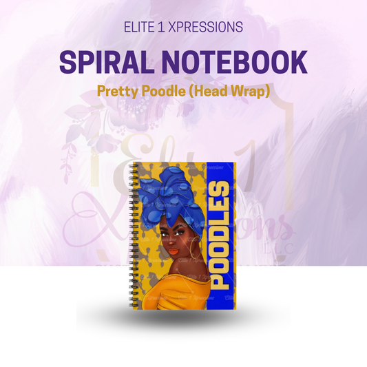 Pretty Poodle (Head Wrap) Spiral Notebook