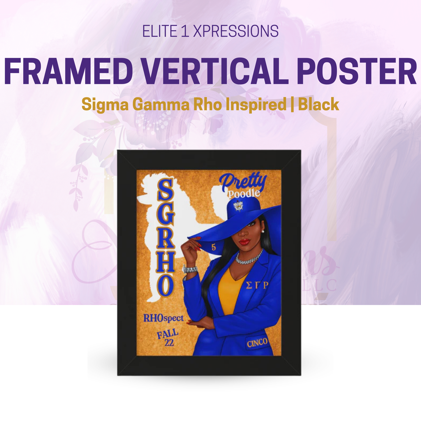 💙💛 Sigma Gamma Rho Inspired Framed Vertical Poster