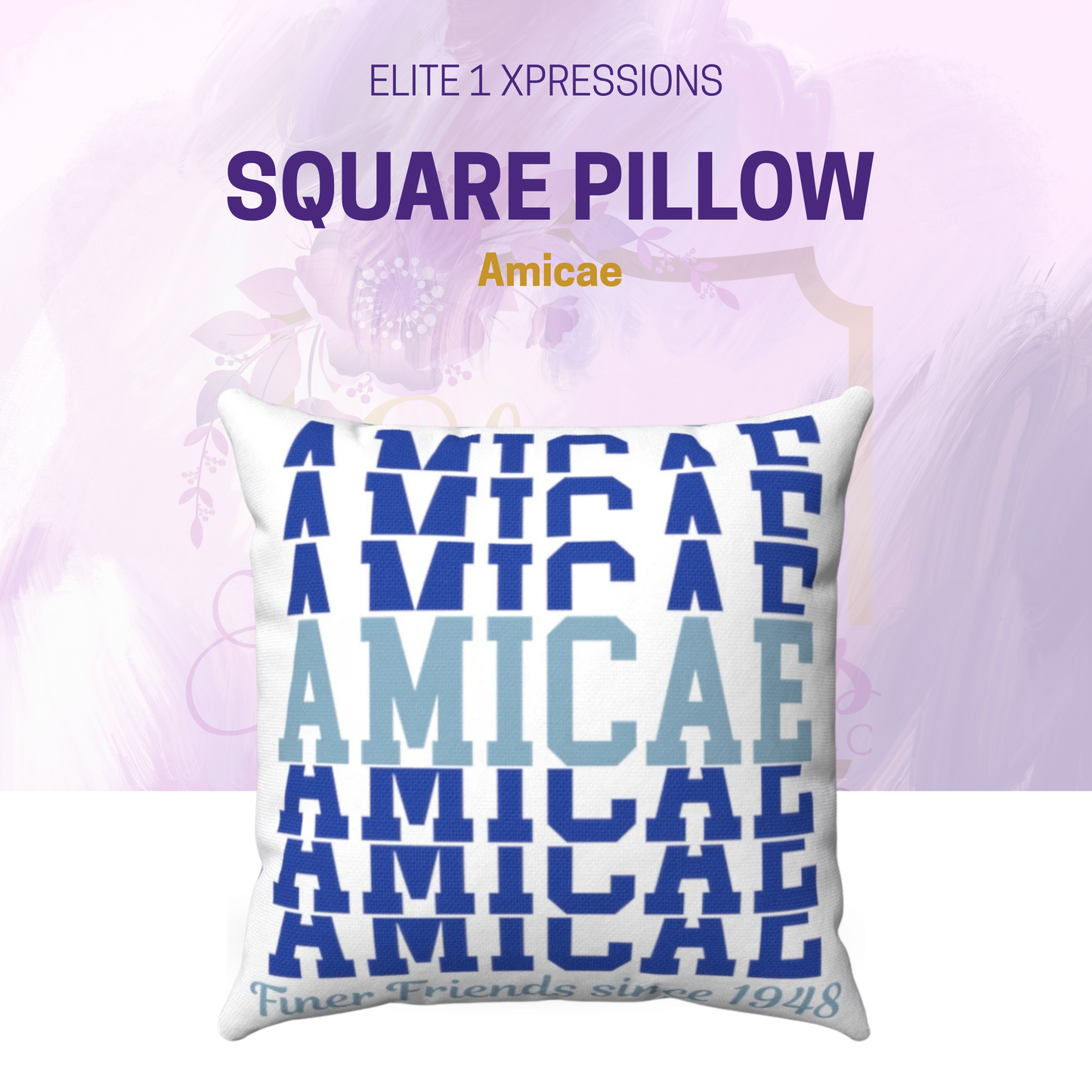 Pillow ~ Amicae Stacked Letter Square