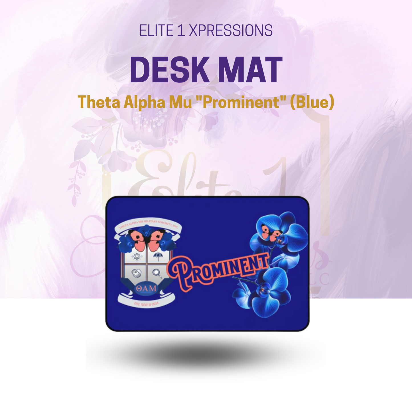 Theta Alpha Mu Desk Mat "Prominent" (Blue)