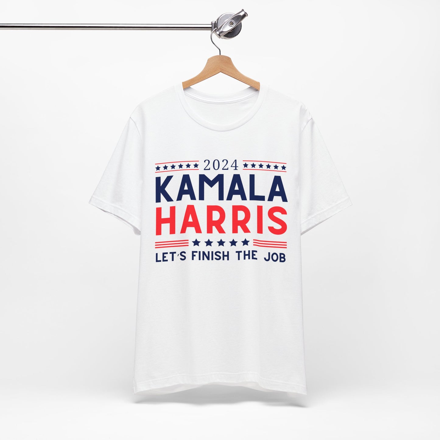 Kamala Harris "Let's Finish the Job" v2 ~ Unisex Jersey Short Sleeve Tee