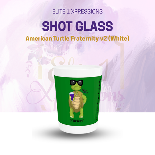 American Turtle Fraternity Shot Glass v2 (White)