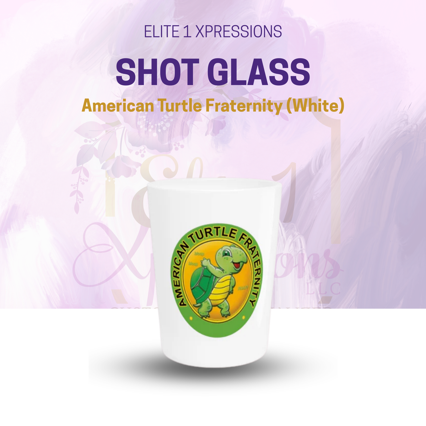 American Turtle Fraternity Shot Glass (White)