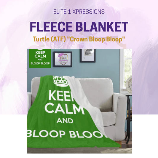Turtle (ATF) "Crown Bloop Bloop" Fleece Blanket