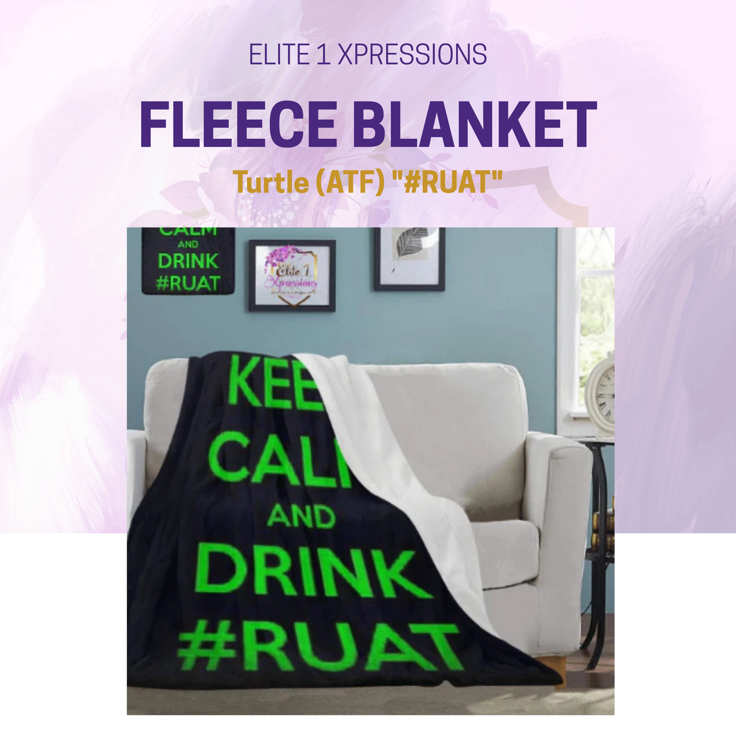 Turtle (ATF) "#RUAT" Fleece Blanket